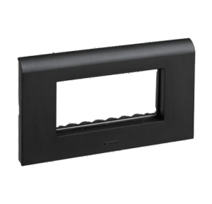 Legrand Myrius 6M Black Plate With Frame, 6732 86